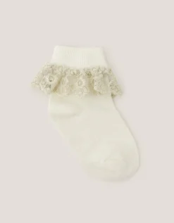 Sparkle Lace Socks Ivory