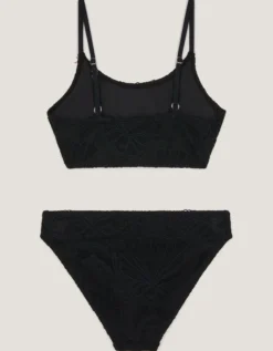 Starfish Textured Bikini Set Black