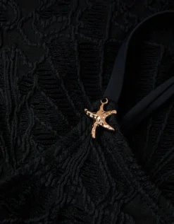 Starfish Textured Bikini Set Black