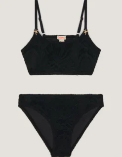 Starfish Textured Bikini Set Black
