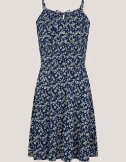 Strappy Floral Print Sundress Blue
