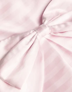 Stripe Bow Twill Party Dress Pink