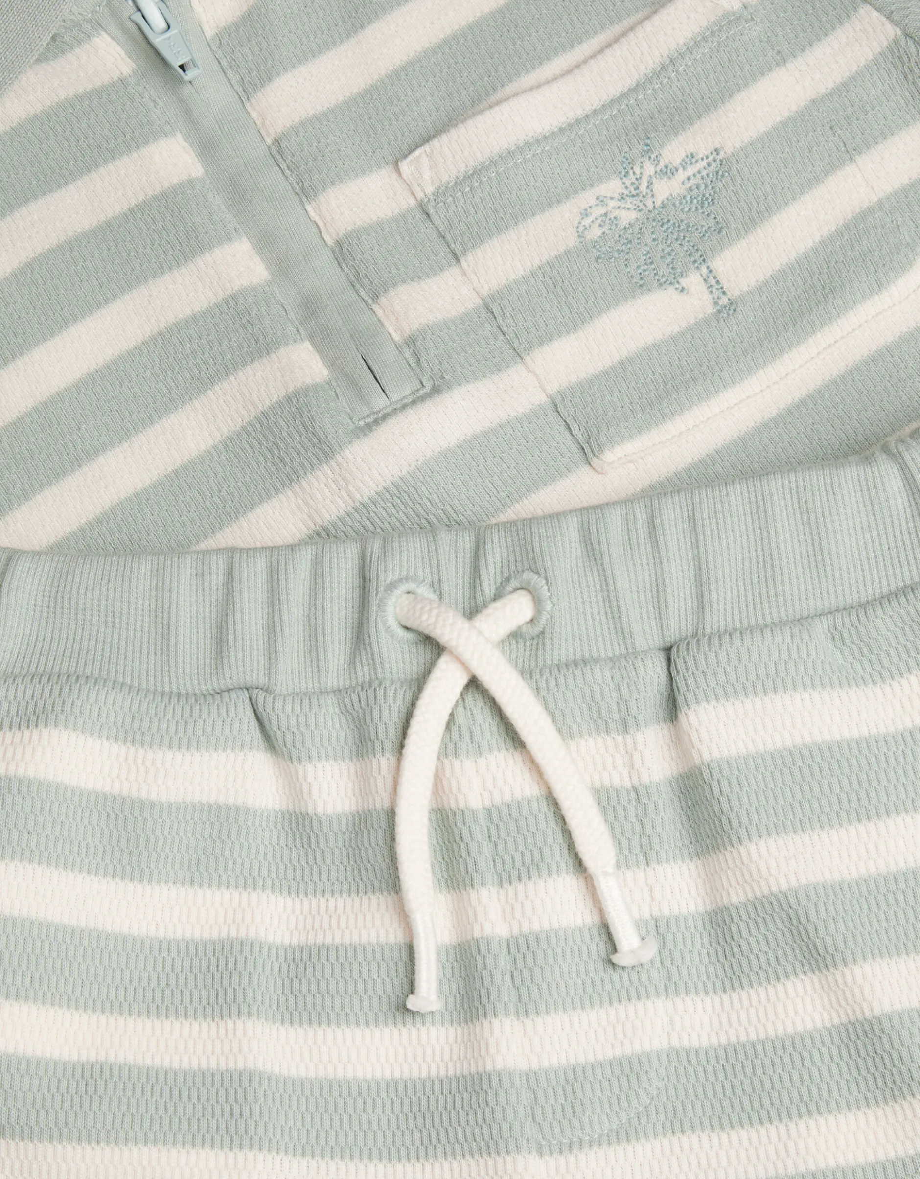 Stripe Jersey Shirt & Shorts Set Green