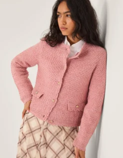 Suki Stitch Cardigan Pink