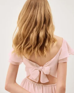 Sully Tie Back Prom Dress Pink
