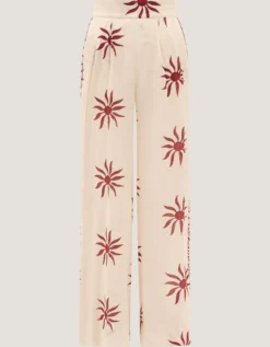 Sunnie Wide Leg Beach Trousers Ivory