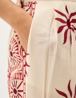 Sunnie Wide Leg Beach Trousers Ivory