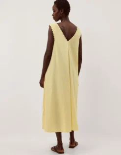 Sunny Sleeveless Scallop Midi Dress Yellow