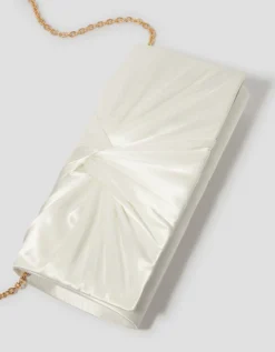 Talia Twisted Satin Clutch Bag