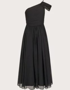 Texas One-Shoulder Prom Dress Black