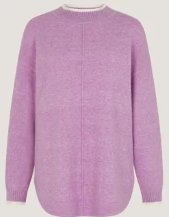 Tori Oversized Tipped Jumper Purple