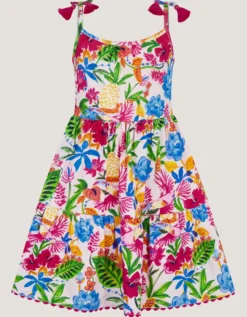 Tropical Print Jersey Dress Multi