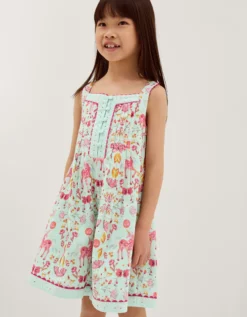 Unicorn Floral Print Playsuit Blue