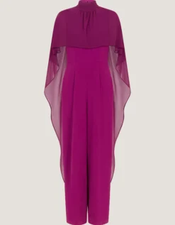 Valerie Cape Wide Leg Jumpsuit Purple
