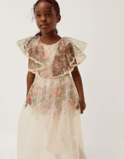 Vintage Flower Tulle Party Dress Multi