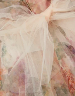Vintage Flower Tulle Party Dress Multi