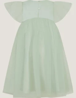 Winnie Satin Bow Party Dress Green