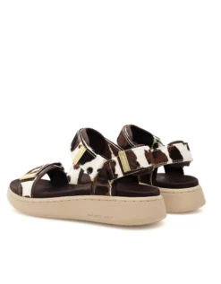 Woden Line Cow Print Sandals Multi