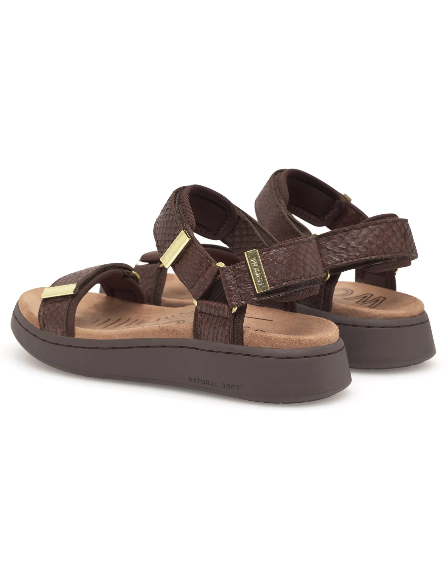 Woden Line Sandals Brown