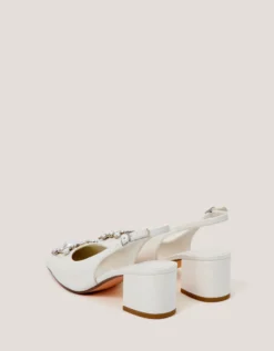 Wynn Pearl Slingback Heels Ivory