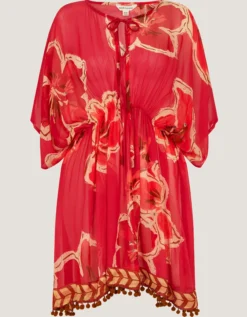 Yasmin Floral Print Mini Kaftan