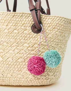 Yvie Woven Raffia Basket Bag