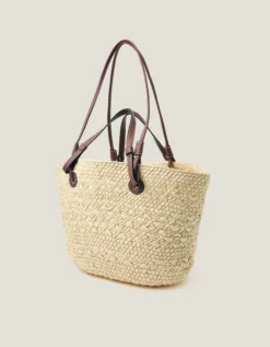 Yvie Woven Raffia Basket Bag