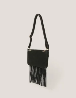 Zora Suede Fringe Crossbody Bag